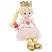 June Garden 30 cm zachte babyprinsespop Stella - knuffelige prinses pluche cadeaus voor peutermeisjes - witte jurk
