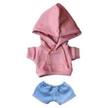 niannyyhouse 8 tommer (20 cm) Plys dukket?j H?ttetr?jer med Pocket Jeans Dukke Dressup (Pink)