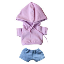 niannyyhouse 8 tommer (20 cm) Plys dukket?j H?ttetr?jer uden lommejeans dukkedress (pink lilla)