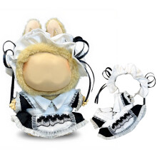17-cm-Puppenkleidungsset mit Kopfbedeckung und Kleidung, einzigartige Anzieh- und Sammlermode (keine Puppe) (Dienstmädchen (Haarschleife + Schürze))