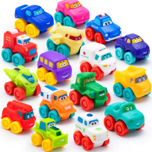 JOYIN Auto Cartoon, Set di Auto Giocattolo in Gomma, Veicoli Mini, Giocattoli da Bagno per Bambini