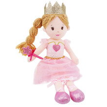 June Garden 12" Zachte Baby Prinses Pop Rosie - Knuffel Prinses Pluche Cadeaus voor Peuter Meisjes - Roze Jurk