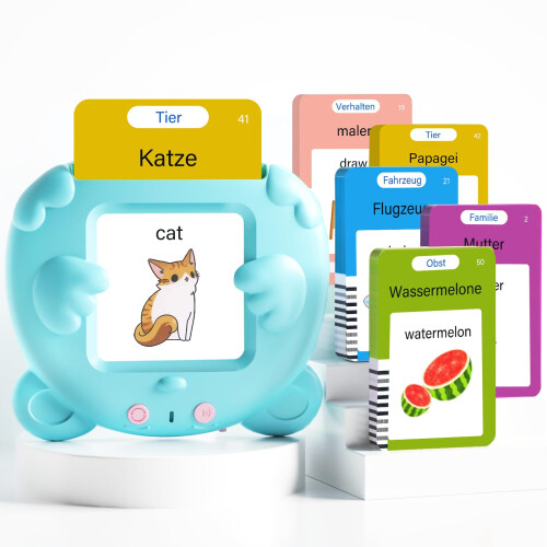 Flash Card Bilingue Tedesco e Inglese per Bambini, 510 Parole per Apprendimento, Giocattoli per Autismo