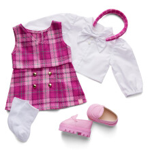 Conjunto de mueca American Girl Truly Me de 18 pulgadas, conjunto rosa y preppy para mayores de 6 aos