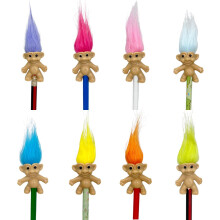 8 stuks Mini Troll Pencil Toppers met haar Vintage Lucky Troll Dolls Pencil Topper (potloden niet inbegrepen)
