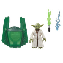 STAR WARS Epische Wereld van Actie Meester Yoda, 10 cm Actiefiguur, Voertuig & 2 Accessoires, Speelgoed voor Kinderen 4+