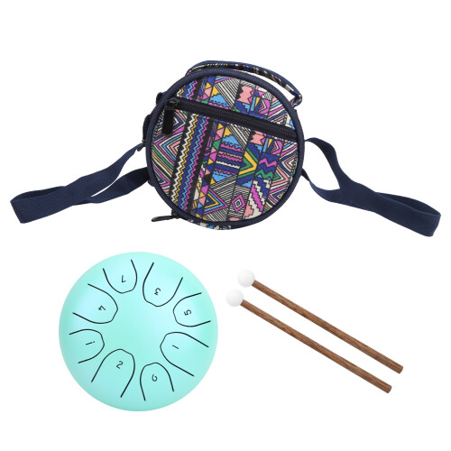 5,5 Zoll Cyan Stahlzungen-Ethertrommel mit Handpan-Tasche 1