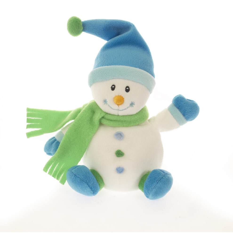 Plushland Baby Snowman Wypchane Zwierze Pluszowa Zabawka Haftowane Oczy Przytulanka Zabawka Z Kapeluszem I Szalikiem Najlepszy Prezent Dla Dzieci Wys-image