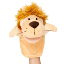 Lanxitown Leeuwenhandpop voor kinderen - Vingerpoppetjes van boerderijdieren, pluche zacht met beweegbare mond