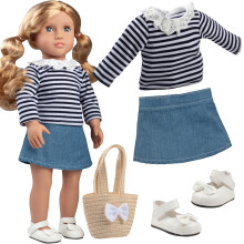 Conjunto Casual de Volta às Aulas para Bonecas de 18" - Roupas Premium Feitas à Mão - Conjunto de 4 Peças