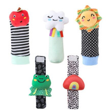 De Peanutshell Sock Rammelaars Set van 5 - Meisje Jongen Rammelaar Sokken Babyspeelgoed 0-6-12 maanden Dier Pasgeboren Hoog contrast Baby Baby Pasgeb