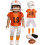Uniforme de Futebol Laranja e Preto 6pc para Bonecas de 18 Polegadas | Qualidade Premium 1