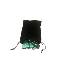 Domino Double 6 Green Marbleized Tiles with Spinners, Jumbo Tournament Size in Black Elegant Velvet Bag