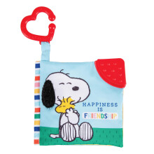 Kids Preferred Peanuts Snoopy Baby Stuff Leuk Crinkle Boek met onderweg reisclip Bijtring Zacht zintuiglijk boek voor baby's en peuters 5,x5,5 inch