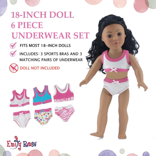 Conjunto de Roupa Interior 6 Peças para Bonecas de 18 Polegadas | Compatível com Bonecas American Girl | Negócio dos EUA 2