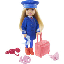 Barbie Chelsea Can Be Speelset met Blonde Chelsea Pilootpop (15 cm), Bagage, Headset, Cockpitwiel, Mini Vliegtuig