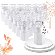 Bulles de mariage en vrac (48 units) Mini baguettes blanches double cur idales pour les cadeaux de fte de mariage, de fianailles, d'anni