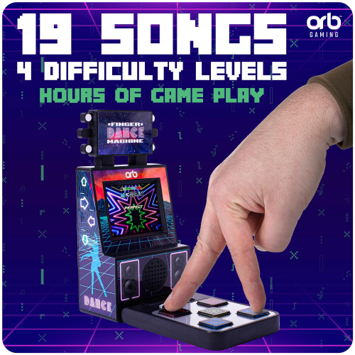 Orb - Mini machine d'arcade Finger Dance 19 chansons intgres 4 niveaux de difficult Jeux d'arcade rtro 8 bits cran couleur 2,5 Joystick 5 di 1