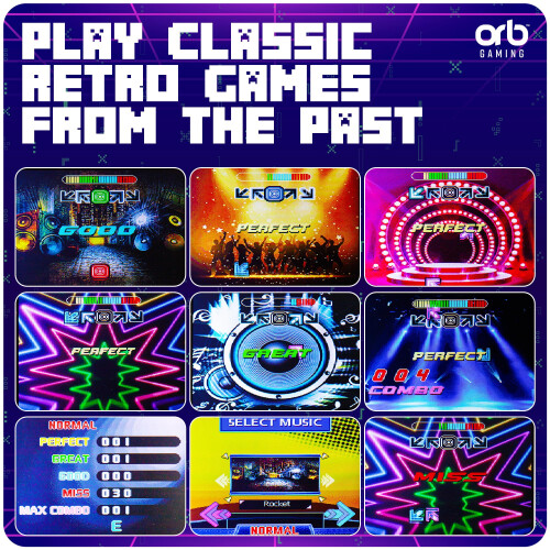Orb - Mini machine d'arcade Finger Dance 19 chansons intgres 4 niveaux de difficult Jeux d'arcade rtro 8 bits cran couleur 2,5 Joystick 5 di 2