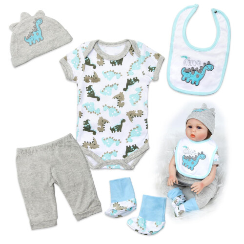 Roupas para Bonecas Reborn 22 polegadas Fantasia de Dinossauro para Boneca Menino 20-23 polegadas
