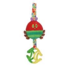 Eric Carle Very Hungry Caterpillar-gongspeeltje met siliconen Gummi Ogobolli - Maakt geluid bij schudden en geweldig voor tandjes - Ophanglus voor on