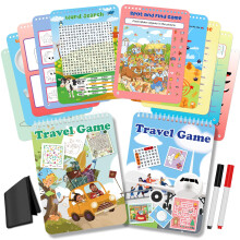 Elfew, confezione da 2 giochi di attivit? riutilizzabili per bambini dai 4 agli 8 anni, 8-12 anni. I giochi da viaggio includono 56 giochi divers