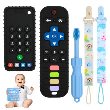 ZOEDO Babybijtspeelgoed Afstandsbediening Vorm Bijtspeelgoed Mobiele telefoon Bijtring voor baby's Speelgoedkauwspeeltje voor baby's 3-24 maanden BPA
