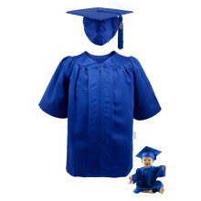 GraduacinMall Conjunto de toga y birrete de graduacin para beb con borla - Traje de graduado NICU para bebs de 0 a 6 meses Satn suave Azul r