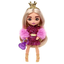 Barbie Extra Minis Puppe & Zubehör mit blonden Haaren in schimmerndem Kleid, 5,5 Zoll
