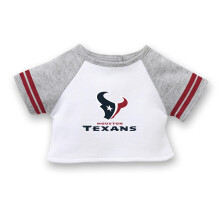 Camiseta de abanico de 18 pulgadas de los Houston Texans de American Girl con cuello redondo, manga corta a rayas, rojo y azul marino, 1 pieza a