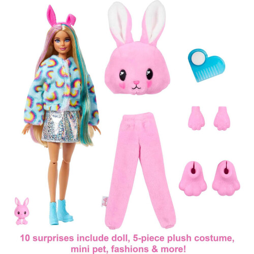 Barbie Κούκλα Barbie Cutie Reveal με Κουνέλι & 10 Εκπλήξεις, Περιλαμβάνει Μικρό Κατοικίδιο 2