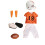 Uniforme de Futebol Laranja e Preto 6pc para Bonecas de 18 Polegadas | Qualidade Premium 2