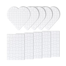 Mr. Pen - Puzzle Vuoto Confezione da 10 Puzzle rettangolari da 48 pezzi e Puzzle bianco a forma di cuore da 75 pezzi Puzzle vuoti su cui disegnar