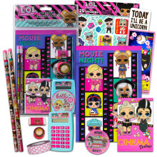 LOL Surprise Back to School S?t til piger ~ Bundt med LOL Skoleartikler Bundt med Notebook Blyanter klisterm?rker og mere (LOL Dolls School Journ