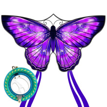 Mint's Colorful Life 55'' lilla sommerfugledrage med 7,1"" Reel Winder Letflyvende drager til b?rn og voksne Bedste stranddrages?t til begyndere