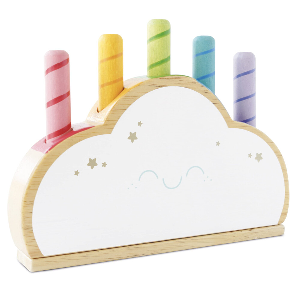 Photos - Other Toys Le Toy Van PL133 Wooden Educational Petilou Rainbow Cloud Pop Press and Release Baby Sensory Montessori Toddler Learning Toy-Suitable f 