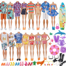 ZTWEDEN 89Pcs Roupas e Acessórios para Bonecas de 12 e 11.5 Polegadas com 32 Roupas de Praia