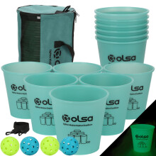 Olsa Giant Yard Pong Set Toss Familiespil til Strandcamping Gr?spl?ne Bagg?rdsfest Indend?rs udend?rs festspil for voksne og familie(Gr?n Glow in