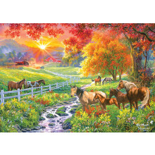 Buffalo Games - Goud - Abraham Hunter - September Pasture - Legpuzzel van 500 stukjes voor volwassenen - Uitdagende puzzel Perfect voor game-avonden