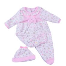 2 stuks Medylove Reborn Babypoppen Meisjeskleding 16-18 inch pasgeboren reborn pop roze outfit 17 inch pop bedrukte baby jumpsuit