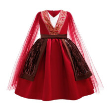 Dressy Daisy Toddler Piger Oriental Warrior Prinsesse Kjole Kostume Asiatisk Heltinde Fancy Dress Langt outfit til Halloween F?dselsdag Bogdag Fo