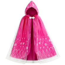 Capa Elsa para Meninas Crianças Fantasia Cloak Princesa do Gelo Rosa 8-10 Anos