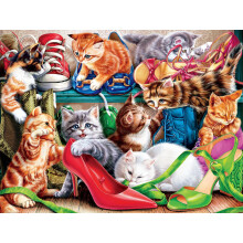 Buffalo Games - Shoe Closet Kittens - Legpuzzel van 750 stukjes voor volwassenen - Uitdagende puzzel Perfect voor game-avonden - Afgewerkt formaat is
