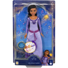 Mattel Disney Wish Asha di Rosas, bambola cantante con vestito rimovibile e personaggio stella incluso, canta la canzone del film Wish in italian