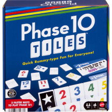 Mattel Games Phase 10 Tiles Game Juego rpido familiar tipo Rummy con 32 cartas con fases nicas y dos formas de jugar para 2-4 jugadores