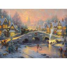 Ceaco - Silver Select - Thomas Kinkade - Kerstsfeer - Legpuzzel van 1000 stukjes voor volwassenen - Uitdagende puzzel Perfect voor spelavonden - Afge