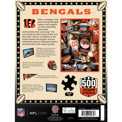 Quebra-Cabeça MasterPieces Game Day 500 Peças - NFL Cincinnati Bengals - 15"x21 2