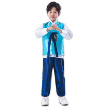 Costume tradizionale coreano Dolbok per ragazzi, gilet, costume asiatico, completo di pantaloni (blu acqua 3-4 anni)