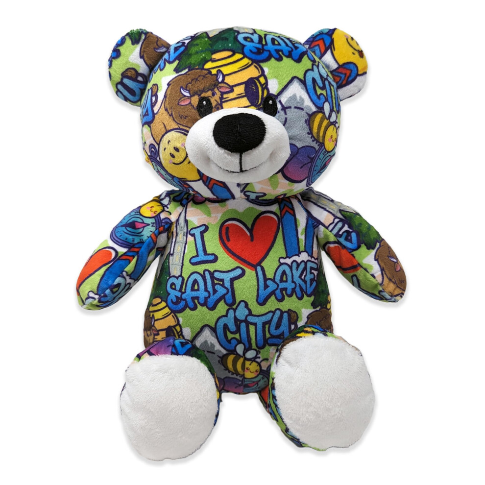 Plushologia Kocham Salt Lake City Graffiti Mis Ekologiczne Pluszaki; Przytulne Miekkie Pluszowe Zwierzatko Velboa Dla Dzieci W Wieku Od 3 Lat Do Doro-image