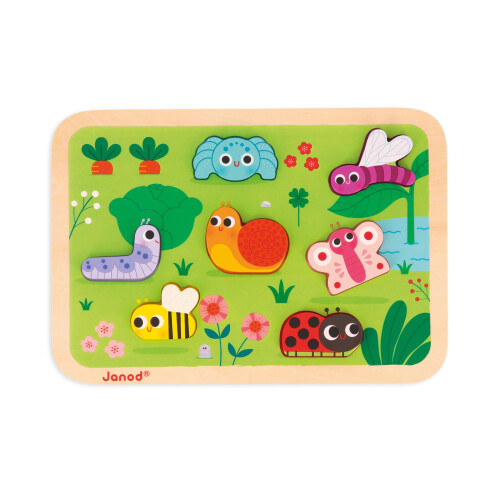 Janod Janod - Dickes Holzpuzzle Garten - JURATOYS 2